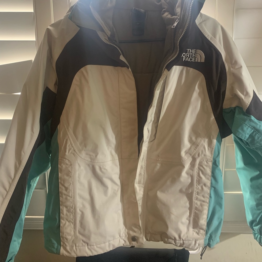 White North Face Ski Jacket shell Size Small